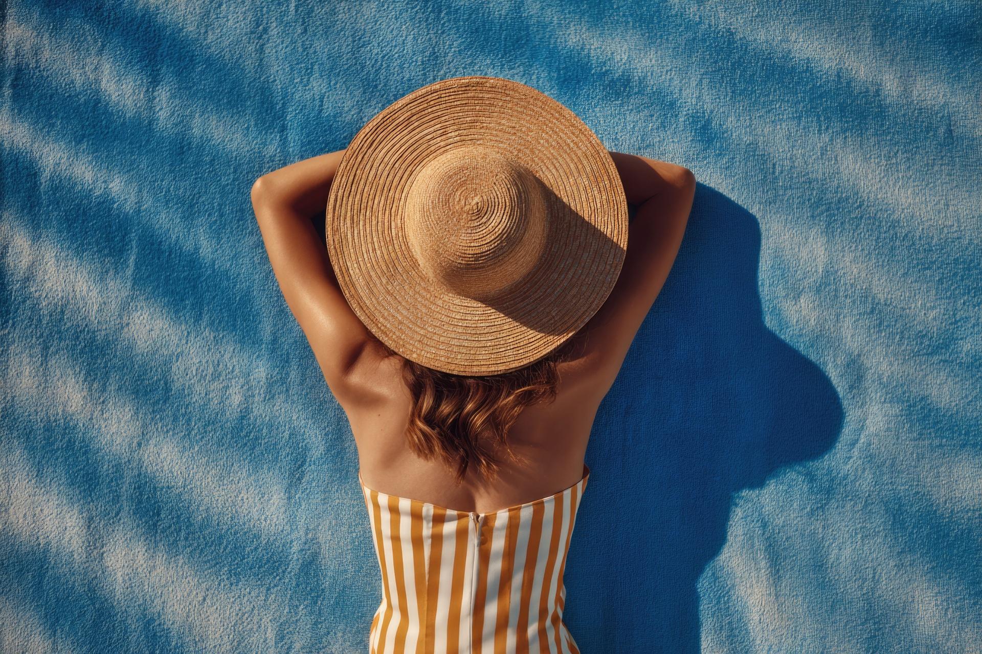 Frau mit Sonnenhut liegt entspannt am Pool | Elfa Master